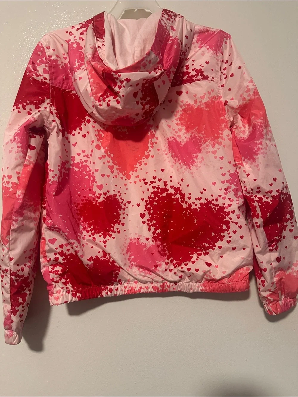 Gymboree Pink and Red Heart-Print Hooded Raincoat